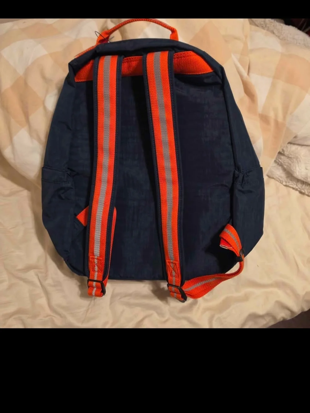NWT Kipling Large Seoul Navy Backpack with Light Blue Accents